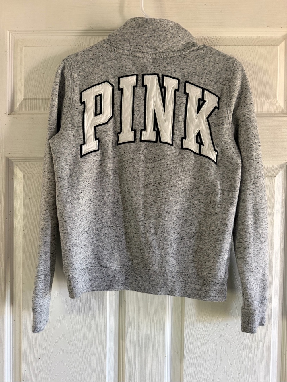 Victoria's Secret PINK Gray Heather Crew Sweater with Logo